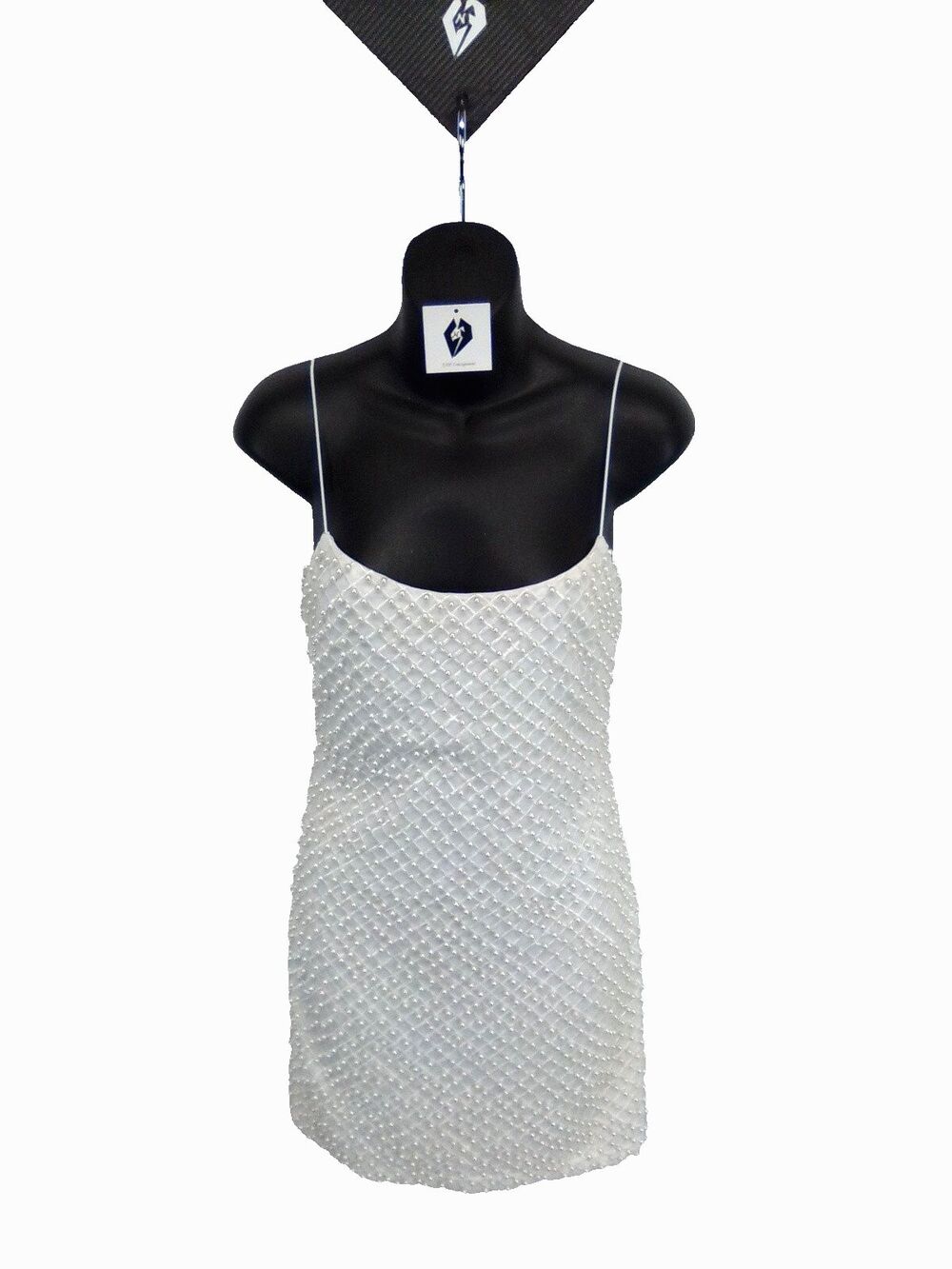 Fashion Nova Women's A Girl Pearls White Sexy Thin Strap Mini Dress  Small